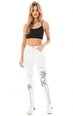 CARMAR JEANS ALEXANDER RHINESTONE PALM TREE JEAN