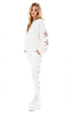 CARMAR PINK STAR PATCH SWEATPANTS
