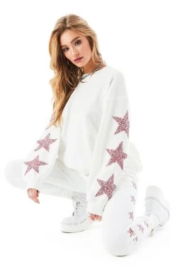 CARMAR PINK STAR PATCH SWEATPANTS