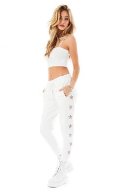 CARMAR PINK STAR PATCH SWEATPANTS