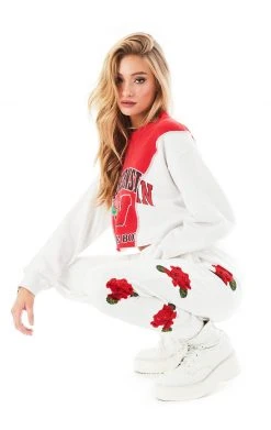 CARMAR ROSE EMBROIDERED SWEATPANTS