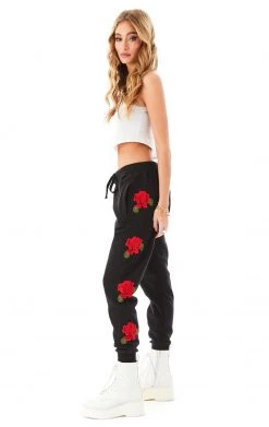 CARMAR ROSE EMBROIDERED SWEATPANTS