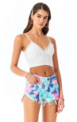 CARMAR MOGAN SPLOTCH TIE DYE DENIM SHORTS