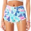 CARMAR MOGAN SPLOTCH TIE DYE DENIM SHORTS