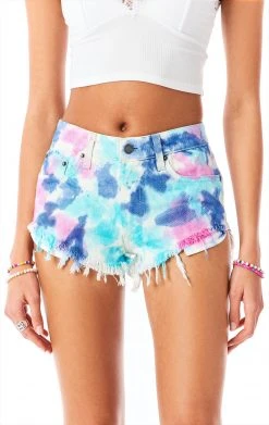CARMAR MOGAN SPLOTCH TIE DYE DENIM SHORTS