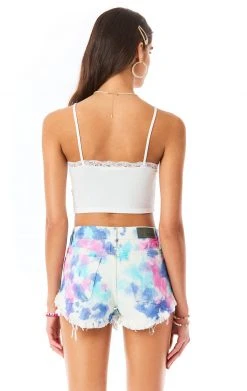 CARMAR MOGAN SPLOTCH TIE DYE DENIM SHORTS