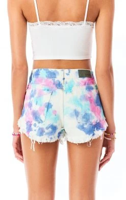 CARMAR MOGAN SPLOTCH TIE DYE DENIM SHORTS