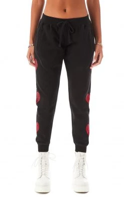 CARMAR RHINESTONE HEART SWEATPANTS