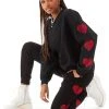 CARMAR RHINESTONE HEART SWEATPANTS