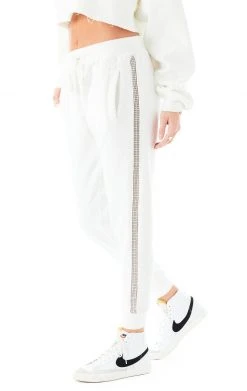 CARMAR RHINESTONE STRIP SWEATPANTS