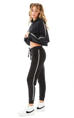 CARMAR RHINESTONE STRIP SWEATPANTS
