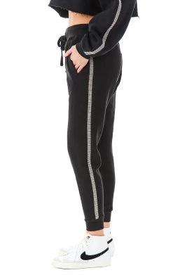 CARMAR RHINESTONE STRIP SWEATPANTS
