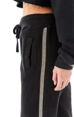 CARMAR RHINESTONE STRIP SWEATPANTS