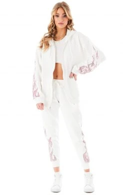 CARMAR RHINESTONE FLAME SWEATPANTS