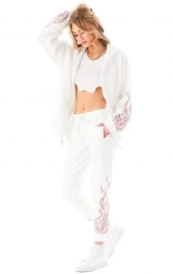 CARMAR RHINESTONE FLAME SWEATPANTS