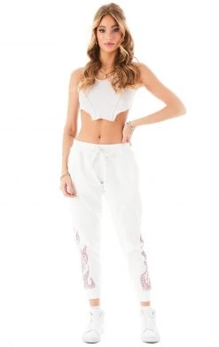 CARMAR RHINESTONE FLAME SWEATPANTS