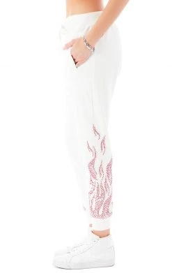 CARMAR RHINESTONE FLAME SWEATPANTS