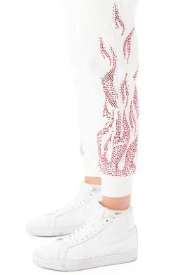 CARMAR RHINESTONE FLAME SWEATPANTS
