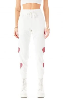 CARMAR RHINESTONE HEART SWEATPANTS