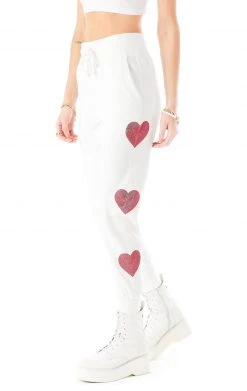 CARMAR RHINESTONE HEART SWEATPANTS