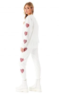 CARMAR RHINESTONE HEART SWEATPANTS