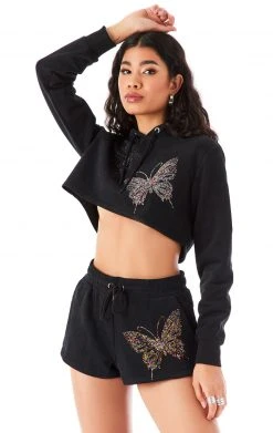 CARMAR SWEATSHIRTS RHINESTONE BUTTERFLY CROPPED HOODIE 11 CARMAR SWEATSHIRTS RHINESTONE BUTTERFLY CROPPED HOODIE
