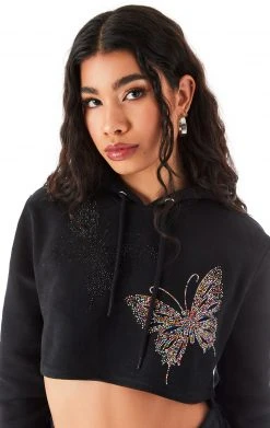 CARMAR SWEATSHIRTS RHINESTONE BUTTERFLY CROPPED HOODIE 14 CARMAR SWEATSHIRTS RHINESTONE BUTTERFLY CROPPED HOODIE