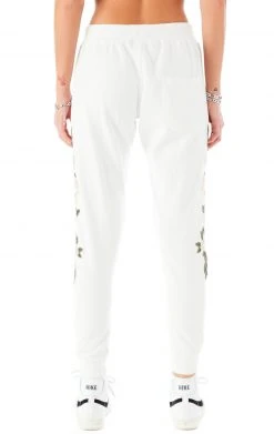 CARMAR ROSE EMBROIDERED RIPPED SWEATPANTS