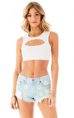 CARMAR MOGAN DAISY EMBROIDERED DENIM SHORTS 11 CARMAR MOGAN DAISY EMBROIDERED DENIM SHORTS