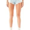 CARMAR MOGAN DAISY EMBROIDERED DENIM SHORTS