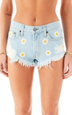 CARMAR MOGAN DAISY EMBROIDERED DENIM SHORTS 14 CARMAR MOGAN DAISY EMBROIDERED DENIM SHORTS