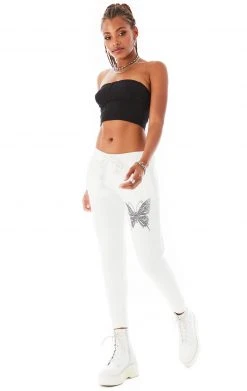 CARMAR RHINESTONE BUTTERFLY SWEATPANTS