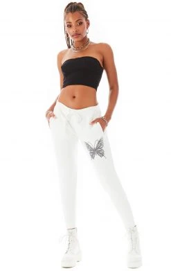 CARMAR RHINESTONE BUTTERFLY SWEATPANTS