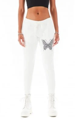 CARMAR RHINESTONE BUTTERFLY SWEATPANTS