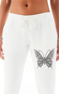 CARMAR RHINESTONE BUTTERFLY SWEATPANTS