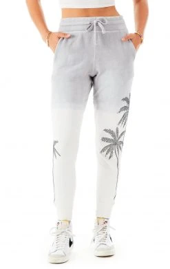 CARMAR RHINESTONE PALM TREE DIP DYE SWEATPANTS