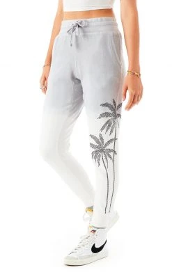CARMAR RHINESTONE PALM TREE DIP DYE SWEATPANTS