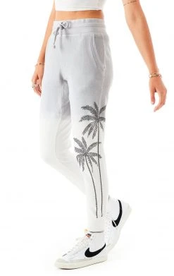 CARMAR RHINESTONE PALM TREE DIP DYE SWEATPANTS