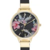 Nine West Watches Floral Dial Strap Watch