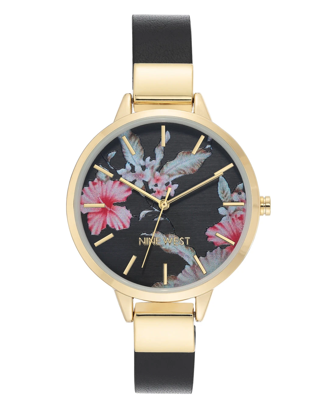 Nine West Watches Floral Dial Strap Watch 3 Nine West Watches Floral Dial Strap Watch