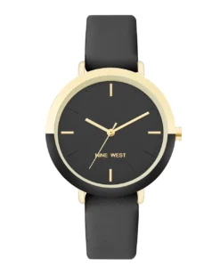 Nine West Watches Two-Tone Bezel Strap Watch