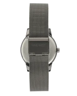 Nine West Watches Floral Dial Mesh Bracelet Watch