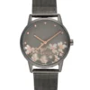 Nine West Watches Floral Dial Mesh Bracelet Watch