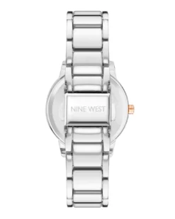 Nine West Watches Floral Dial Metal Bracelet Watch