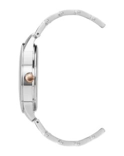 Nine West Watches Floral Dial Metal Bracelet Watch