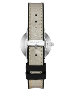 Nine West Watches Glitter Accented Strap Watch