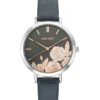 Nine West Watches Floral Dial Smooth Strap Watch