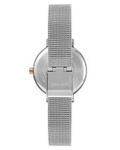 Nine West Watches Patterned Dial Mesh Bracelet Watch