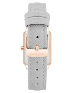 Nine West Watches Rectangular Case Saffiano Strap Watch
