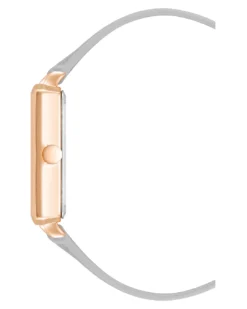 Nine West Watches Rectangular Case Saffiano Strap Watch